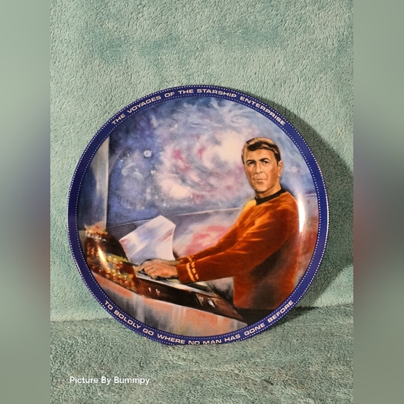 Vintage  Star Trek Hamilton Scotty Engineering Officer Plate In Original Box - Picture 2 of 7